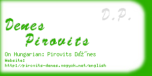 denes pirovits business card